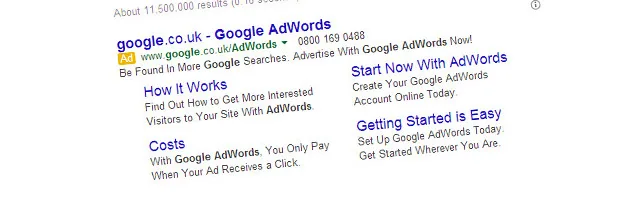 Sitelink dinamici Google AdWords